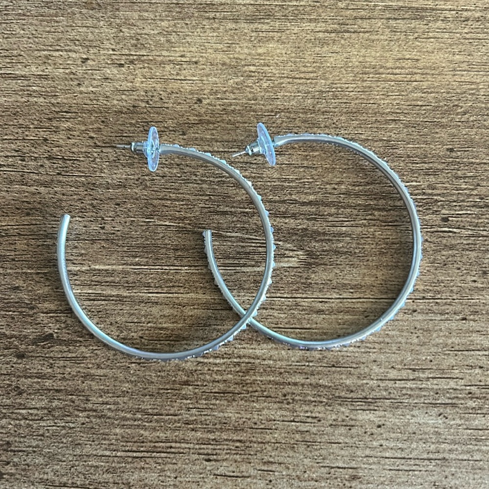 Kendra Scott “Val” Silver Crystal Hoop earrings